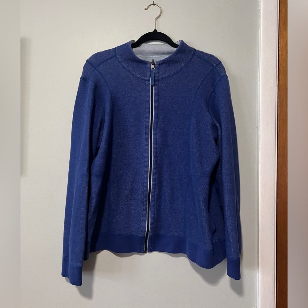 Orvis Blue Zip Up Sweater Women
